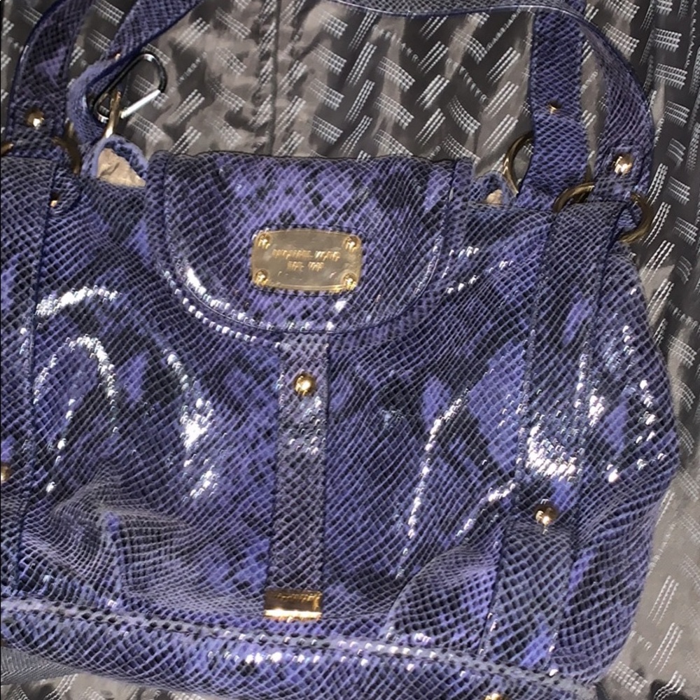 Michael Kors Purple Snakeskin Pattern Purse